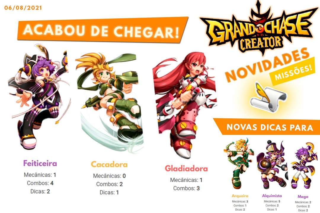 Grand Chase Feiticeira Gladiadora e Alquimista